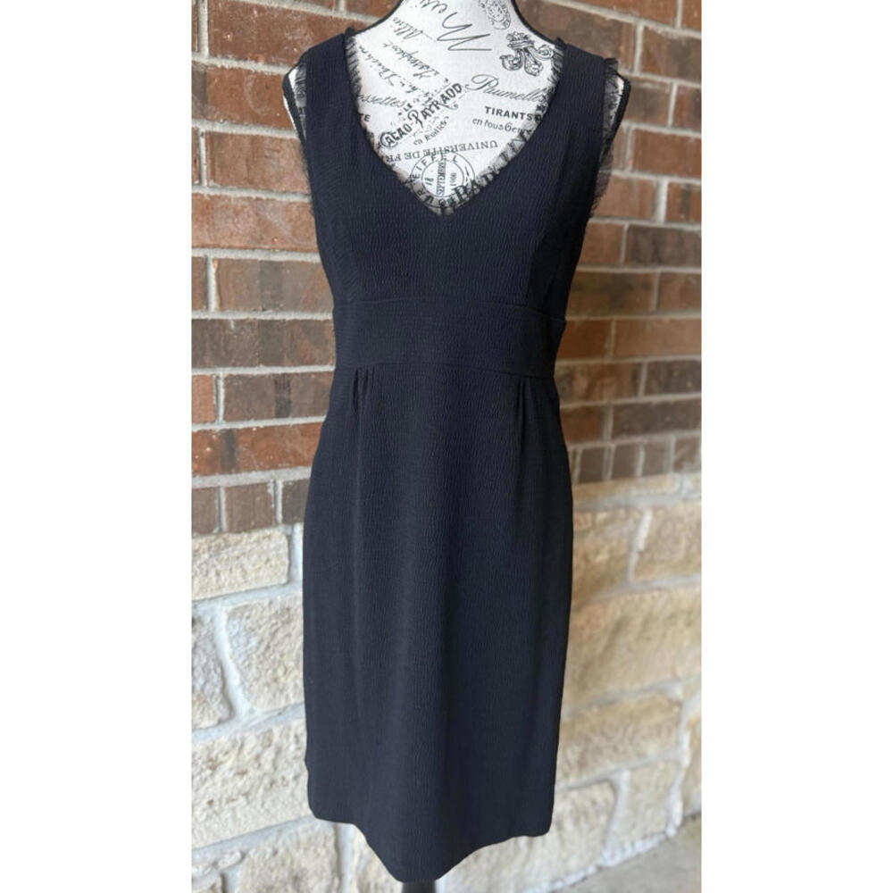 Nanette Lepore Sleeveless Backless Black Party Cocktail Dress Lace Net Trim SZ 8